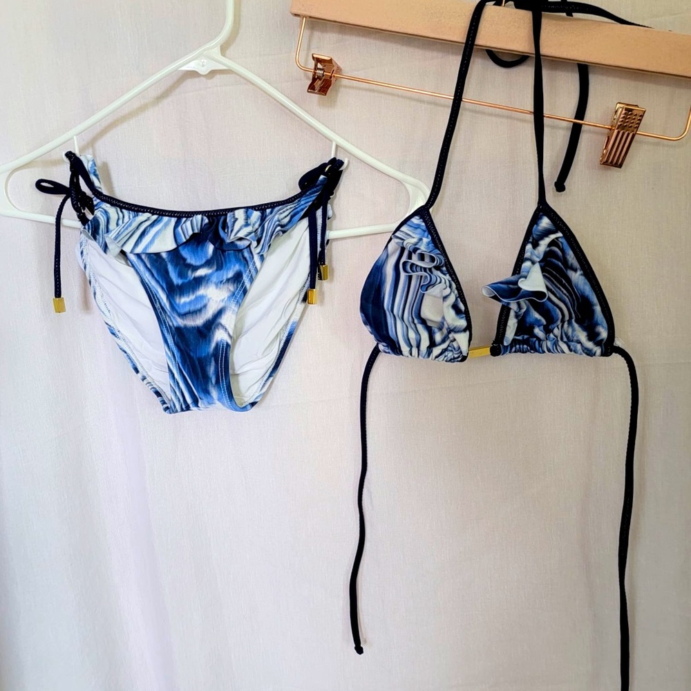ViX Women's White Navy Vix Bikini Bottoms